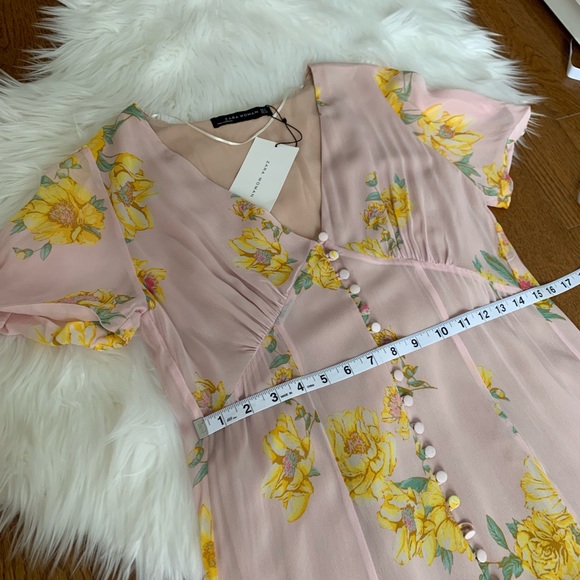 NWT | ZARA Flowy Boho Floral Midi Dress - Picture 7 of 8